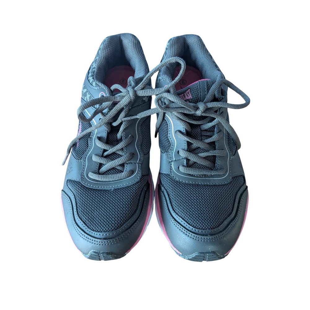 Everlast Eve Lesley Running Shoes Gray Pink Leopard Print 9W Memory Foam Sneaker